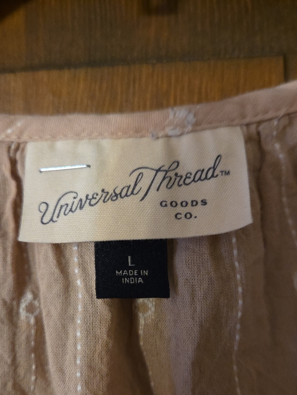 Universal Thread Tan Puff-Sleeve Peasant Blouse - Picture 2 of 5